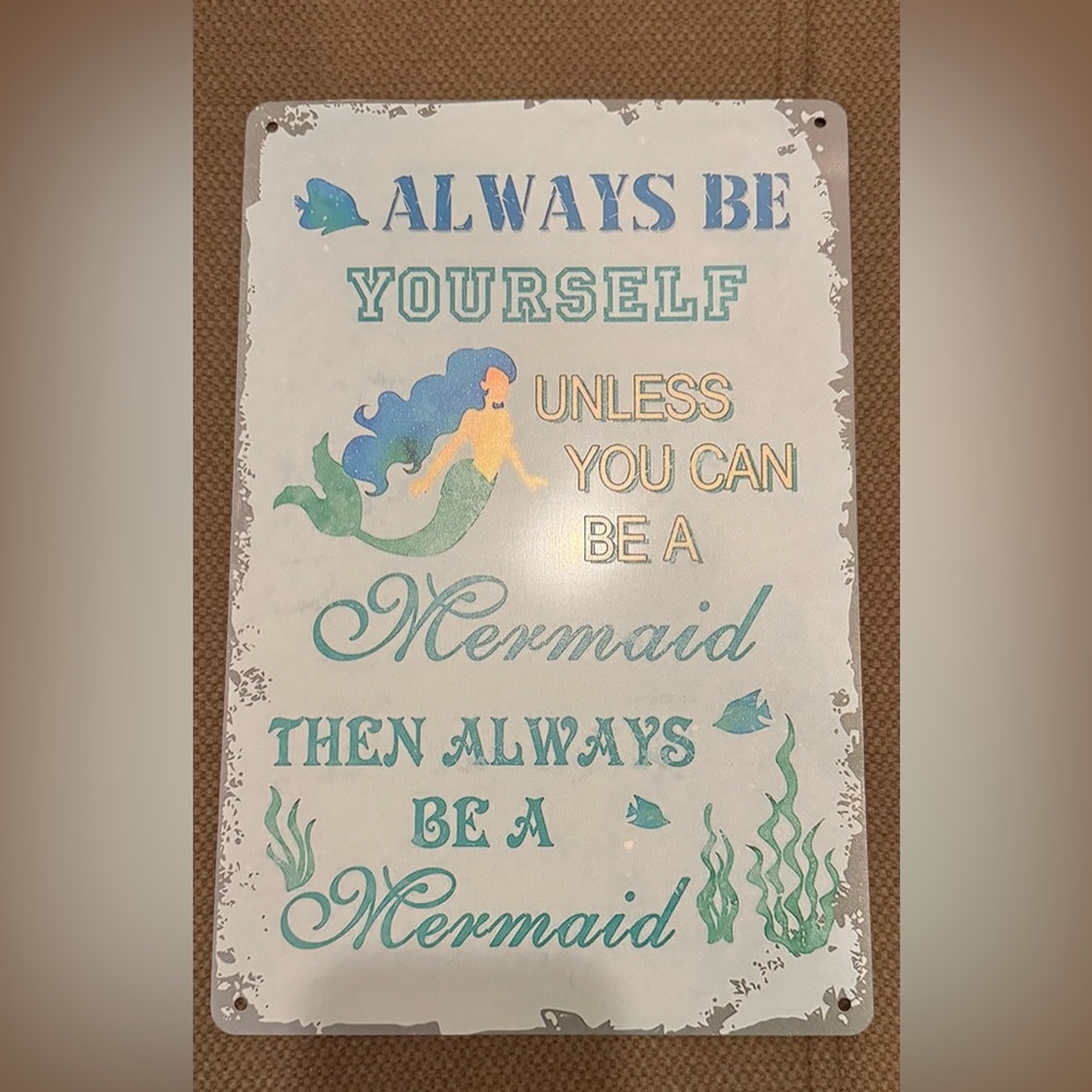Mermaid Decor- Wall Art Tin Sign